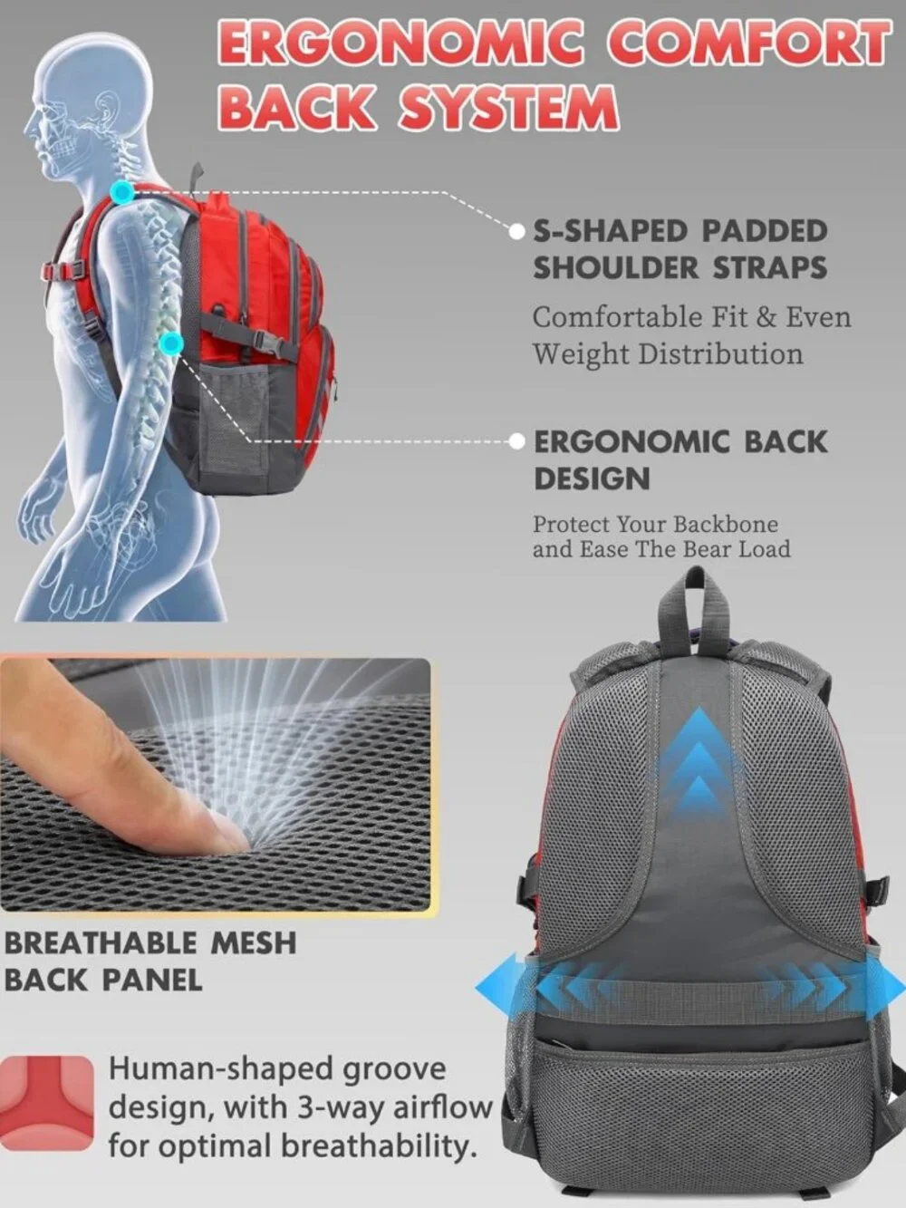 Extra Large College Laptop Backpack with USB Charging, Anti-Theft